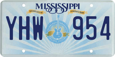 MS license plate YHW954