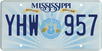 MS license plate YHW957