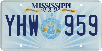 MS license plate YHW959