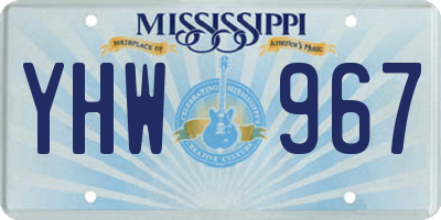 MS license plate YHW967
