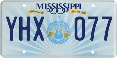 MS license plate YHX077