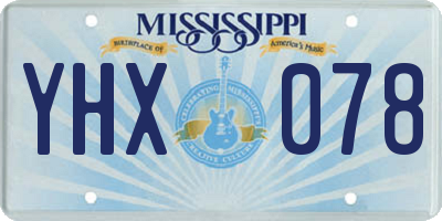 MS license plate YHX078