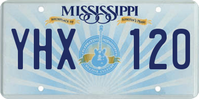MS license plate YHX120