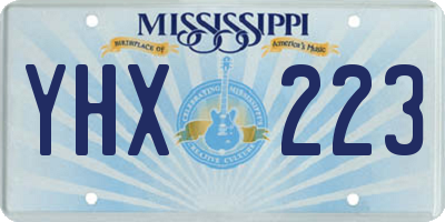 MS license plate YHX223