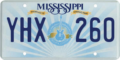 MS license plate YHX260