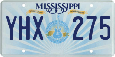 MS license plate YHX275