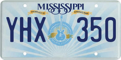 MS license plate YHX350