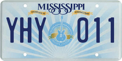 MS license plate YHY011