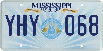 MS license plate YHY068