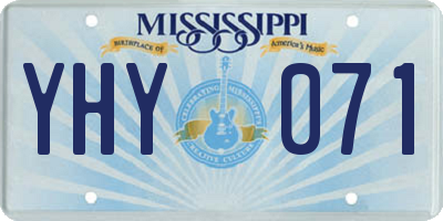 MS license plate YHY071