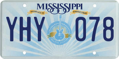 MS license plate YHY078