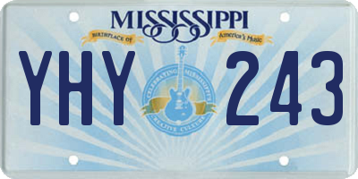 MS license plate YHY243