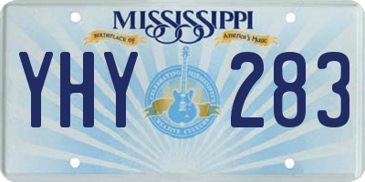 MS license plate YHY283