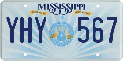 MS license plate YHY567