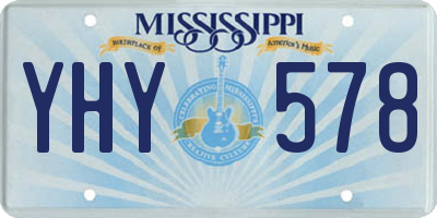 MS license plate YHY578