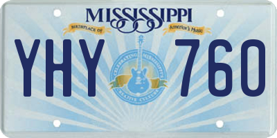 MS license plate YHY760