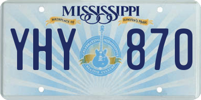 MS license plate YHY870