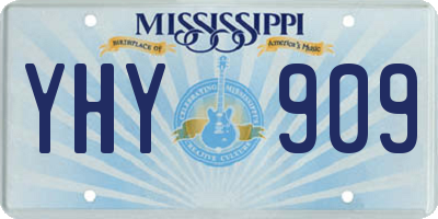 MS license plate YHY909