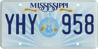 MS license plate YHY958