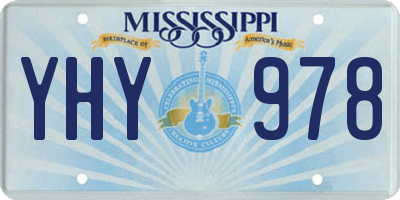 MS license plate YHY978