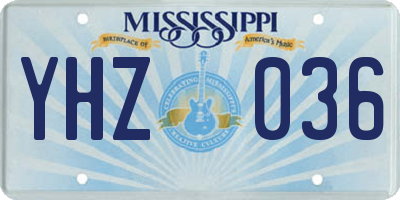MS license plate YHZ036