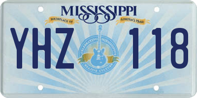 MS license plate YHZ118