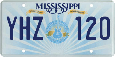 MS license plate YHZ120