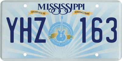 MS license plate YHZ163