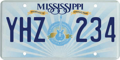 MS license plate YHZ234