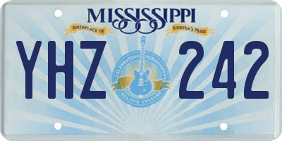 MS license plate YHZ242