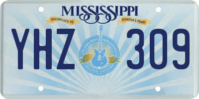 MS license plate YHZ309