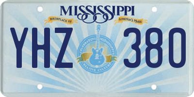 MS license plate YHZ380