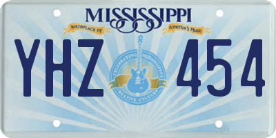 MS license plate YHZ454