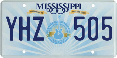 MS license plate YHZ505
