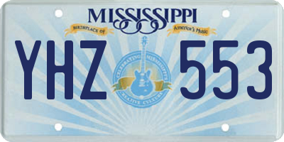 MS license plate YHZ553