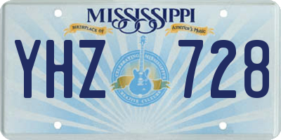 MS license plate YHZ728