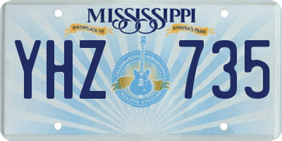 MS license plate YHZ735