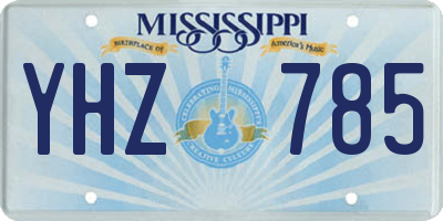 MS license plate YHZ785