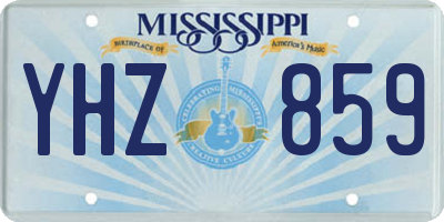MS license plate YHZ859