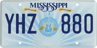 MS license plate YHZ880