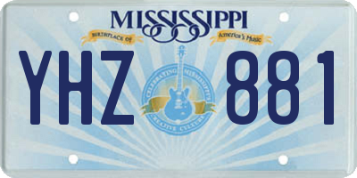 MS license plate YHZ881