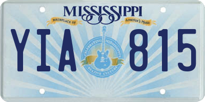 MS license plate YIA815