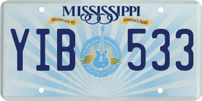MS license plate YIB533