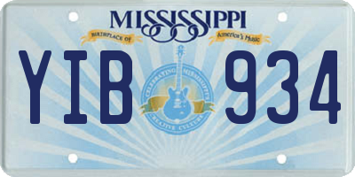 MS license plate YIB934