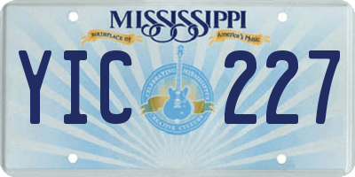 MS license plate YIC227