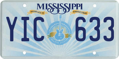 MS license plate YIC633