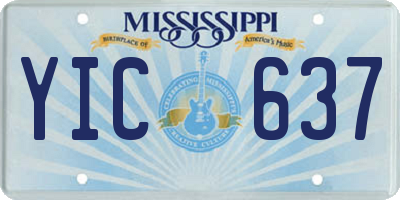 MS license plate YIC637