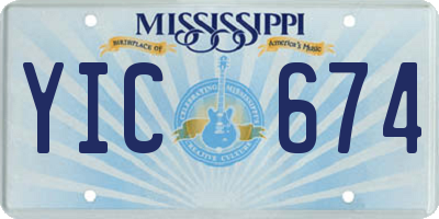 MS license plate YIC674