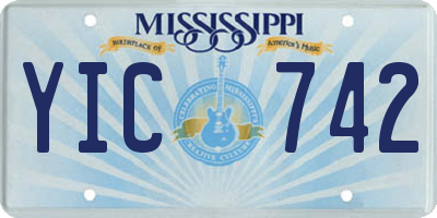 MS license plate YIC742