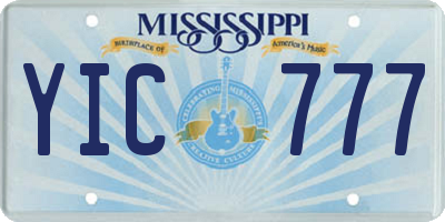 MS license plate YIC777